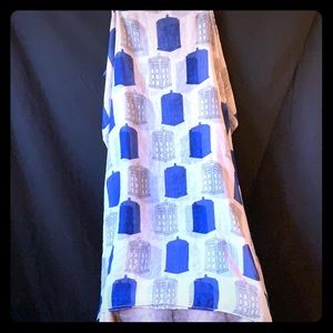 Doctor Who tardis printed scarf